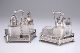 † A NEAR PAIR OF VICTORIAN SCOTTISH SILVER CRUETS