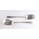 A PAIR OF VICTORIAN SILVER SALAD SERVERS