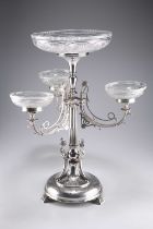 AN ORNATE EARLY 20TH CENTURY SILVER-PLATE CENTREPIECE