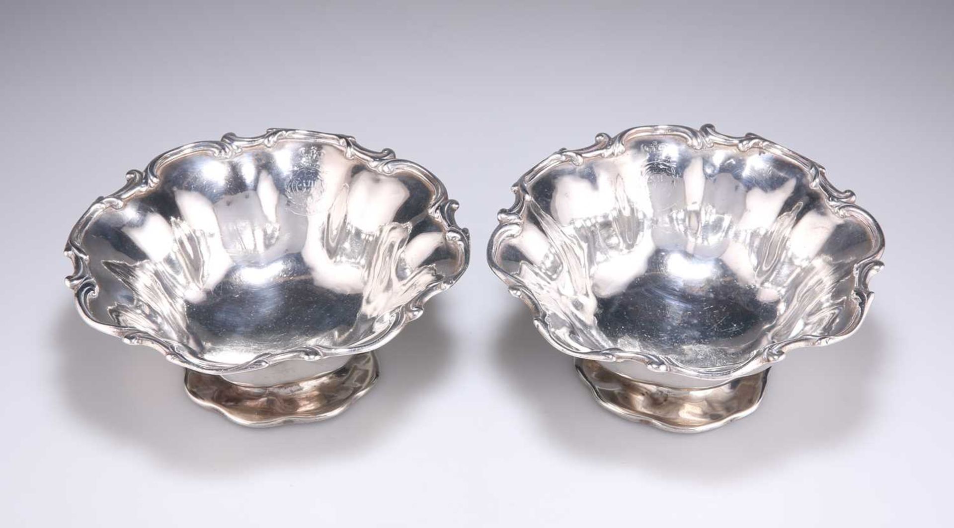 † A PAIR OF VICTORIAN SILVER BON-BON DISHES