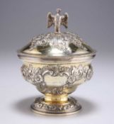 A GEORGE II SILVER-GILT SUGAR BOWL AND COVER