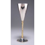 STUART DEVLIN (1931-2018), AN ELIZABETH II PARCEL-GILT SILVER CHAMPAGNE FLUTE