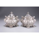 A PAIR OF VICTORIAN SILVER CADDIES