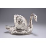 A GERMAN SILVER MODEL OF A SWAN, CIRCA 1880