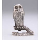 AN ELIZABETH II SILVER MODEL OF AN OWL