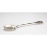 A GEORGE III SILVER BASTING SPOON