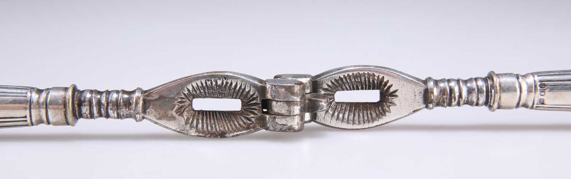 A PAIR OF GEORGE VI SILVER-HANDLED NUT CRACKERS - Image 2 of 3
