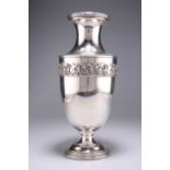AN EARLY 20TH CENTURY FRENCH SILVER-PLATE VASE