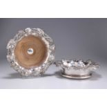 A PAIR OF VICTORIAN SHEFFIELD PLATE AND SILVER COASTERS