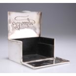 AN EDWARDIAN SILVER 'BRIDGE' BOX