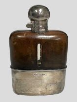 A GEORGE V SILVER-MOUNTED SPIRIT FLASK