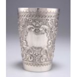A LARGE VICTORIAN SILVER BEAKER