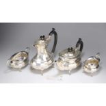 AN ART DECO SILVER FOUR-PIECE TEA SERVICE