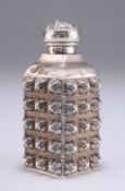 AN UNUSUAL VICTORIAN SILVER SCENT FLASK
