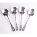 TIFFANY & CO: A SET OF FOUR STERLING CREAM-SOUP SPOONS