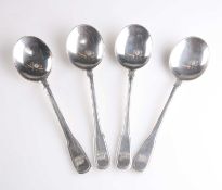 TIFFANY & CO: A SET OF FOUR STERLING CREAM-SOUP SPOONS