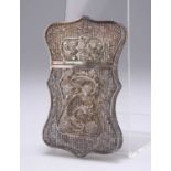 AN UNMARKED 19TH CENTURY CHINESE FILIGREE SILVER CARD CASE