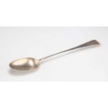 A GEORGE III SILVER BASTING SPOON