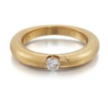 CARTIER - AN 18 CARAT GOLD ELLIPSE SOLITAIRE DIAMOND RING