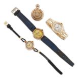 THREE VARIOUS WRISTWATCHES AND A FOB WATCH