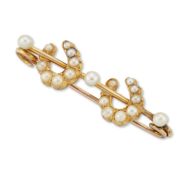 A LATE 19TH CENTURY SEED PEARL BROOCH