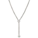 FOPE - AN 18 CARAT WHITE GOLD DIAMOND 'LARIAT' NECKLACE