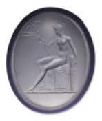 A LARGE PURPLE PASTE INTAGLIO AFTER THE ANTIQUE OF THE PRINCE STANISLAS PONIATOWSKI COLLECTION