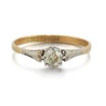 A SOLITAIRE OLD-CUT DIAMOND RING