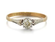 A SOLITAIRE OLD-CUT DIAMOND RING