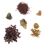 A QUANTITY OF GOLD NUGGETS AND ROUGH GARNETS