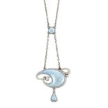 CHARLES HORNER - A SILVER AND ENAMEL PENDANT NECKLACE