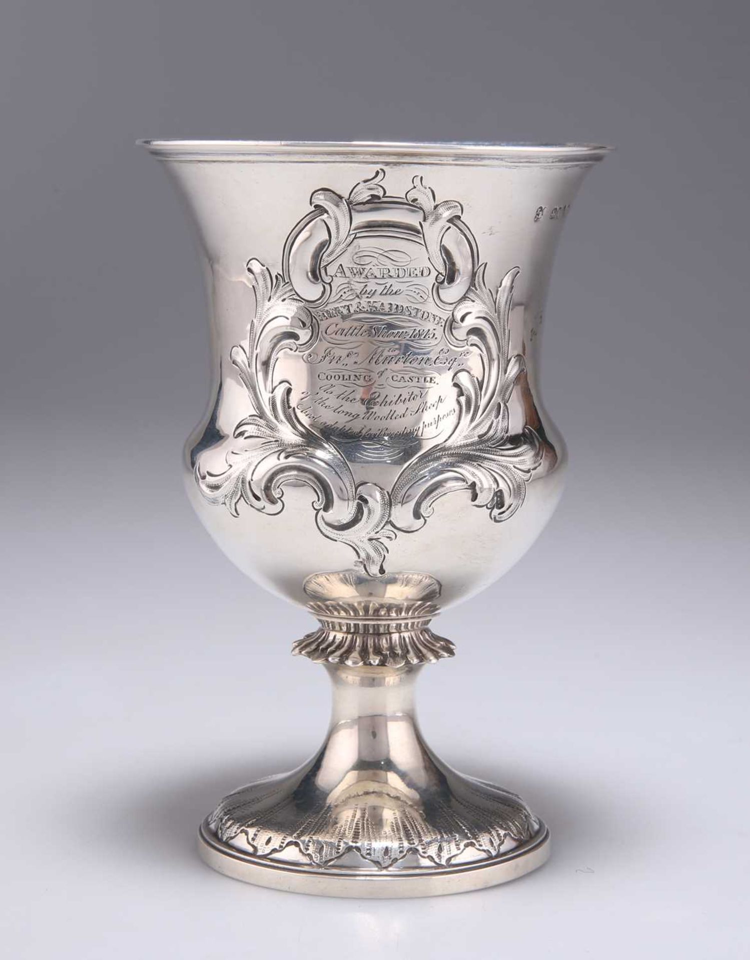 A VICTORIAN SILVER PRESENTATION TROPHY GOBLET