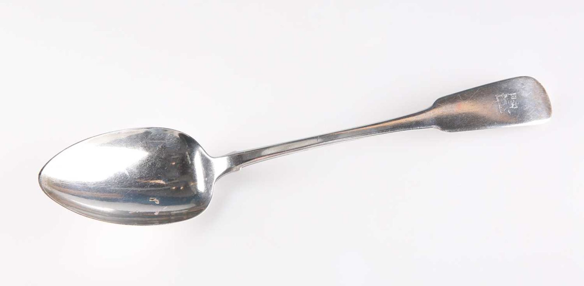 A GEORGE IV IRISH SILVER BASTING SPOON