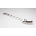 A GEORGE III LARGE SILVER STUFFING SPOON