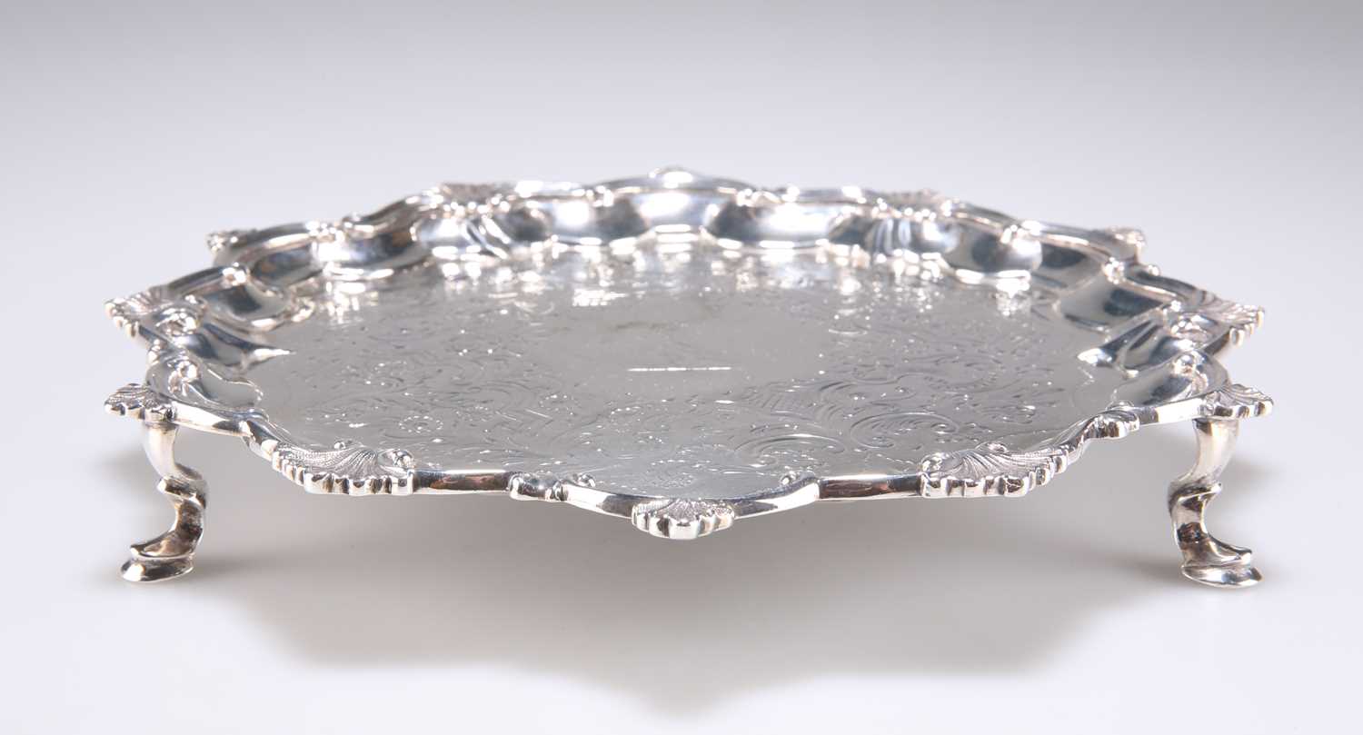 A GEORGE III SILVER SALVER - Image 2 of 2