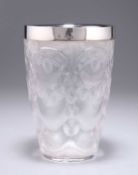 A VICTORIAN SILVER-RIMMED CUT-GLASS VASE