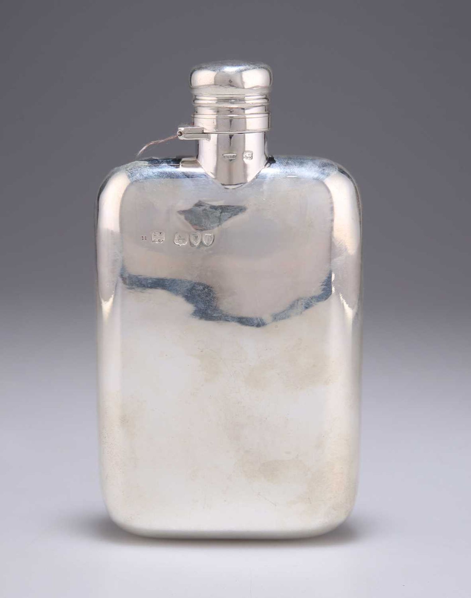 A LATE VICTORIAN SILVER SPIRIT FLASK