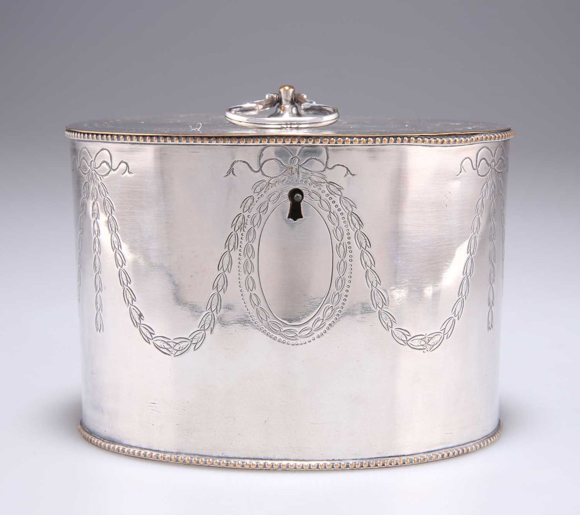 A GEORGE III OLD SHEFFIELD PLATE TEA CADDY - Image 2 of 2