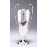 A GEORGE V SILVER TWIN-HANDLED VASE