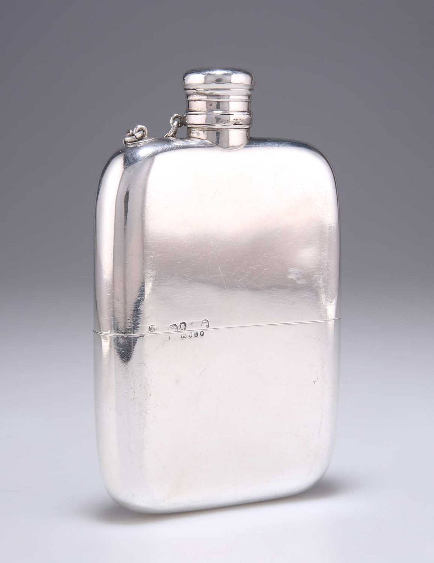 A VICTORIAN SILVER SPIRIT FLASK