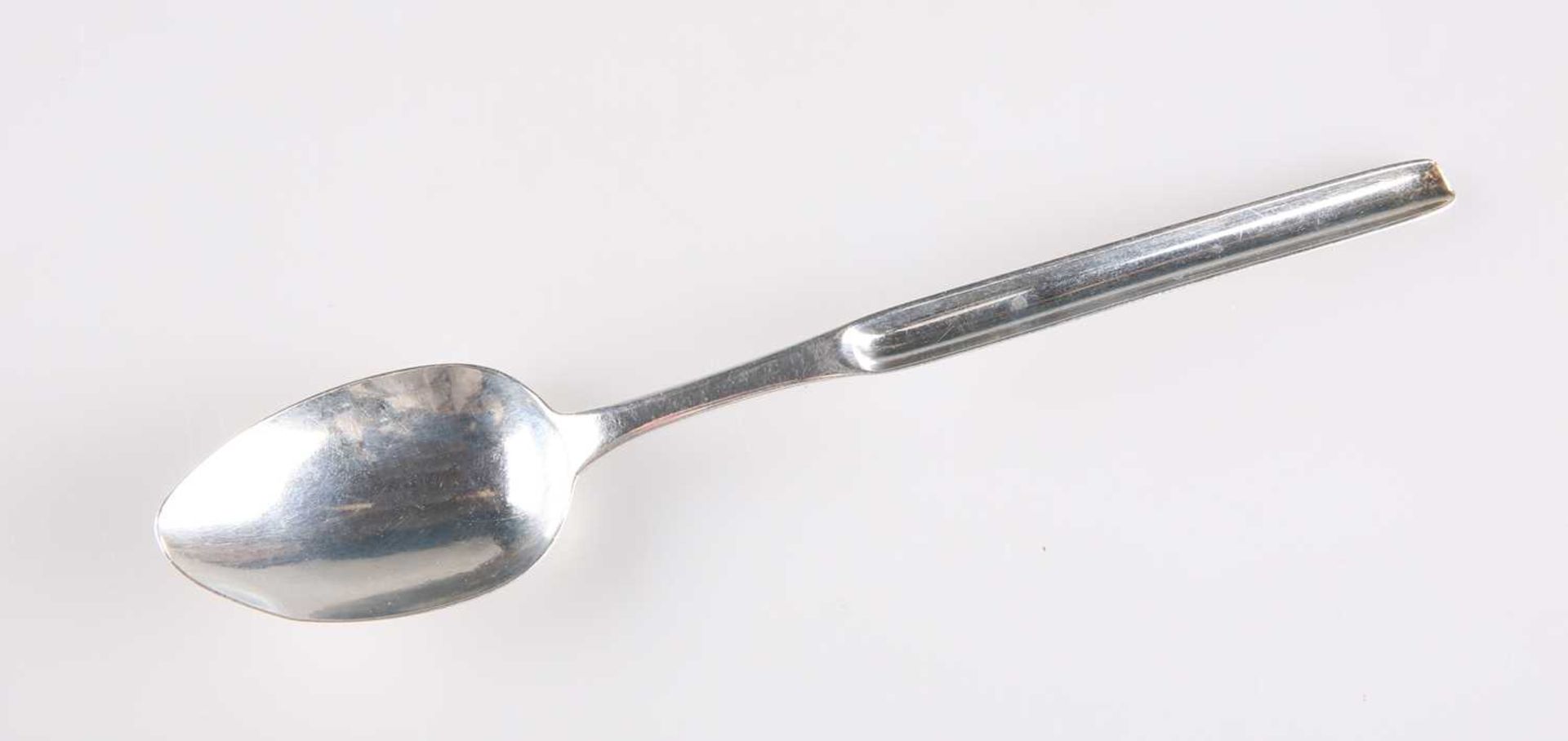 A GEORGE III IRISH SILVER MARROW SPOON