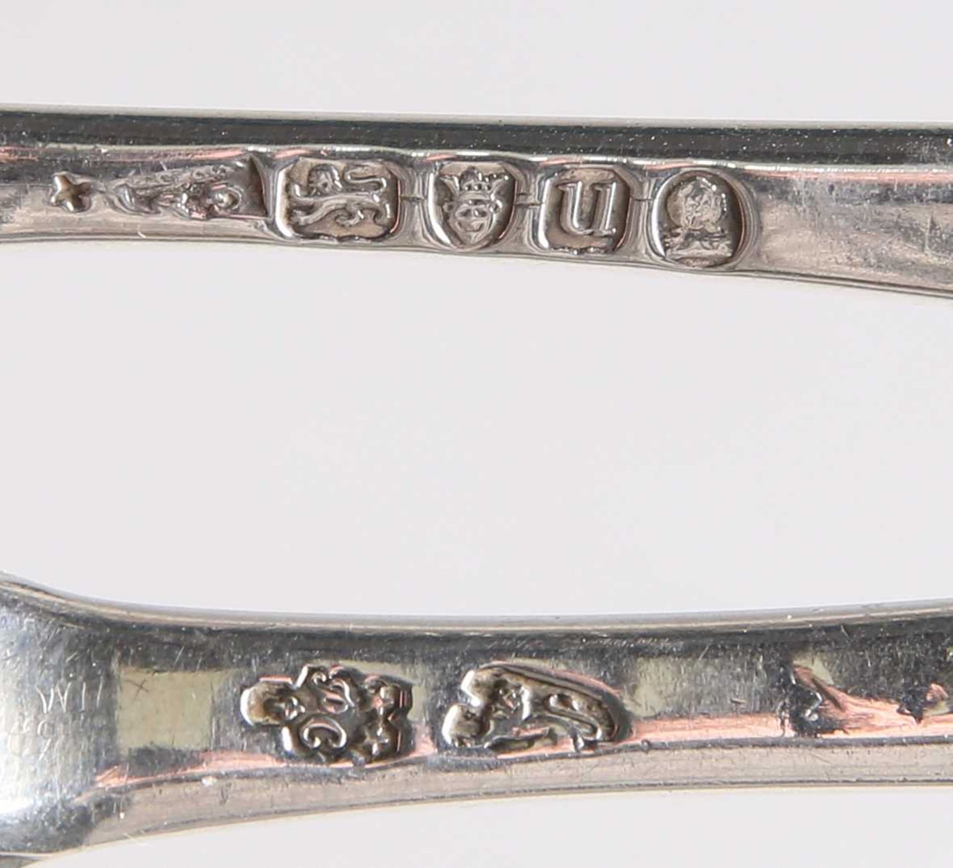 TWO GEORGE III SILVER MARROW SCOOPS - Image 3 of 3