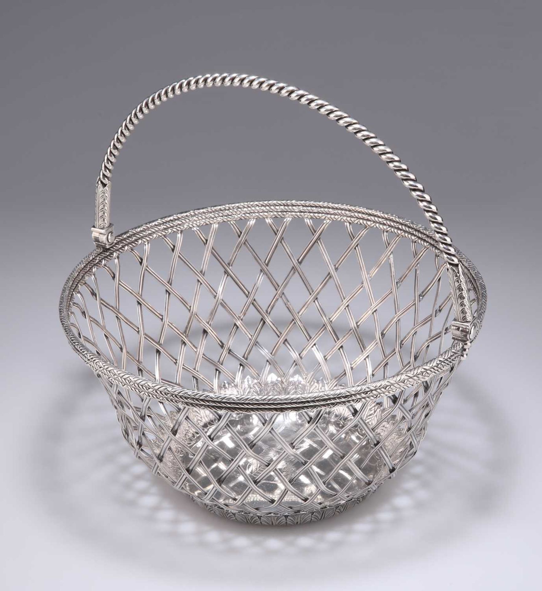 A GEORGE III LARGE SILVER BASKET