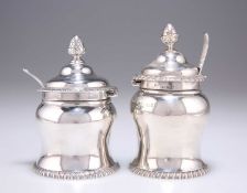 TWO GEORGE V SILVER MUSTARD POTS