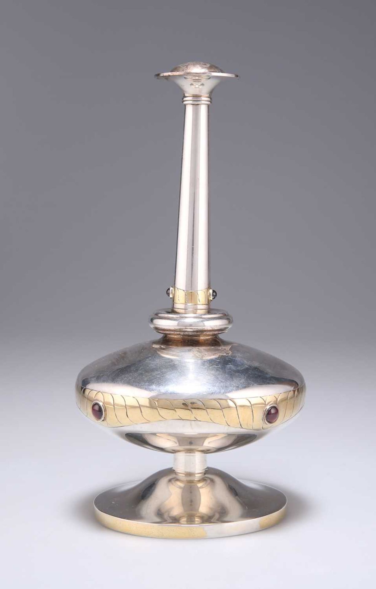 AN ELIZABETH II PARCEL-GILT SILVER ROSE WATER SPRINKLER - Image 2 of 3