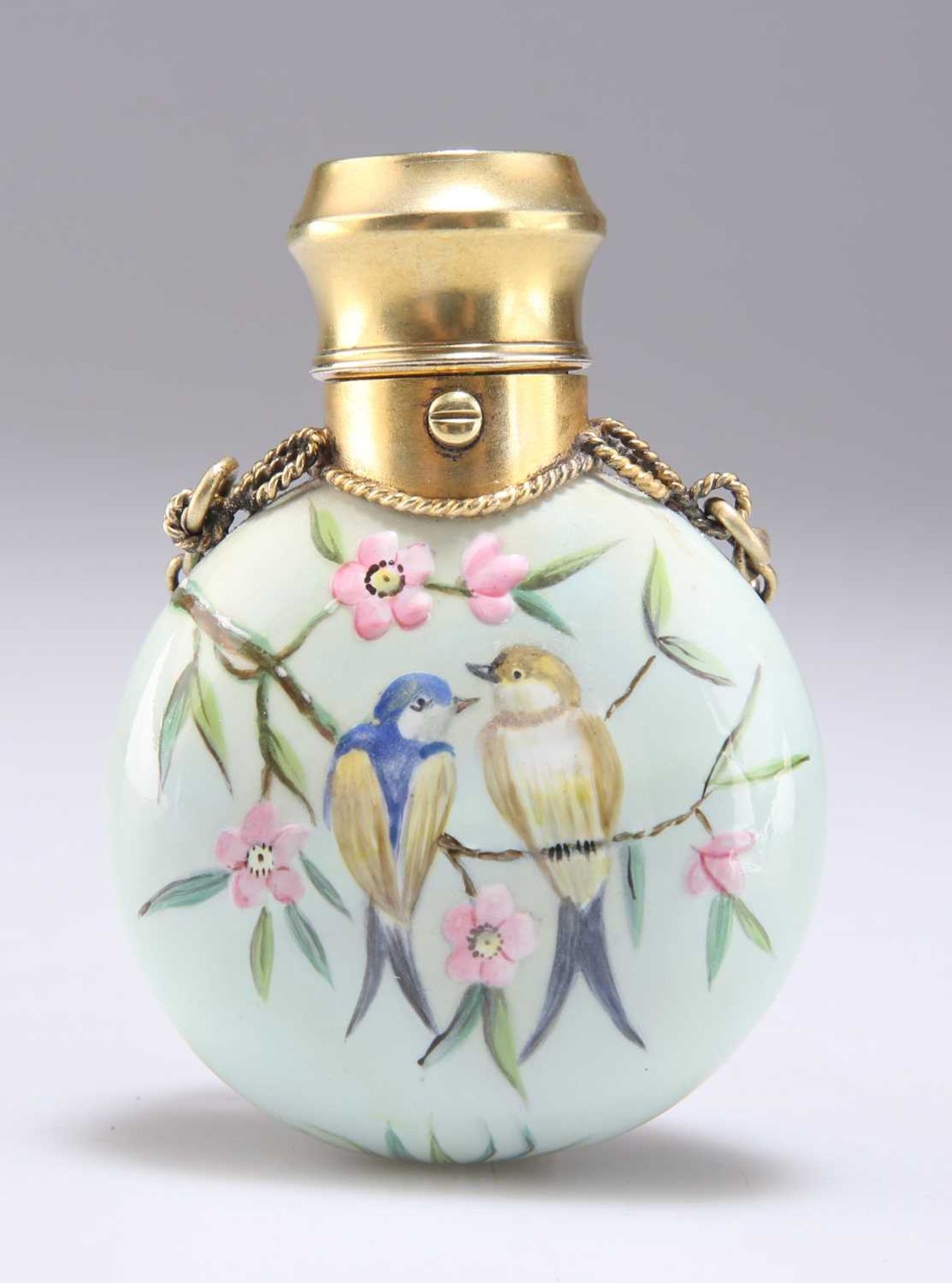 A VICTORIAN PORCELAIN SCENT FLASK