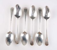 A RARE SET OF SIX GEORGE III SILVER DESSERT SPOONS