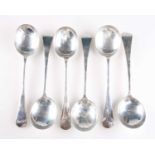 A SET OF SIX GEORGE V SILVER SOUP SPOONS