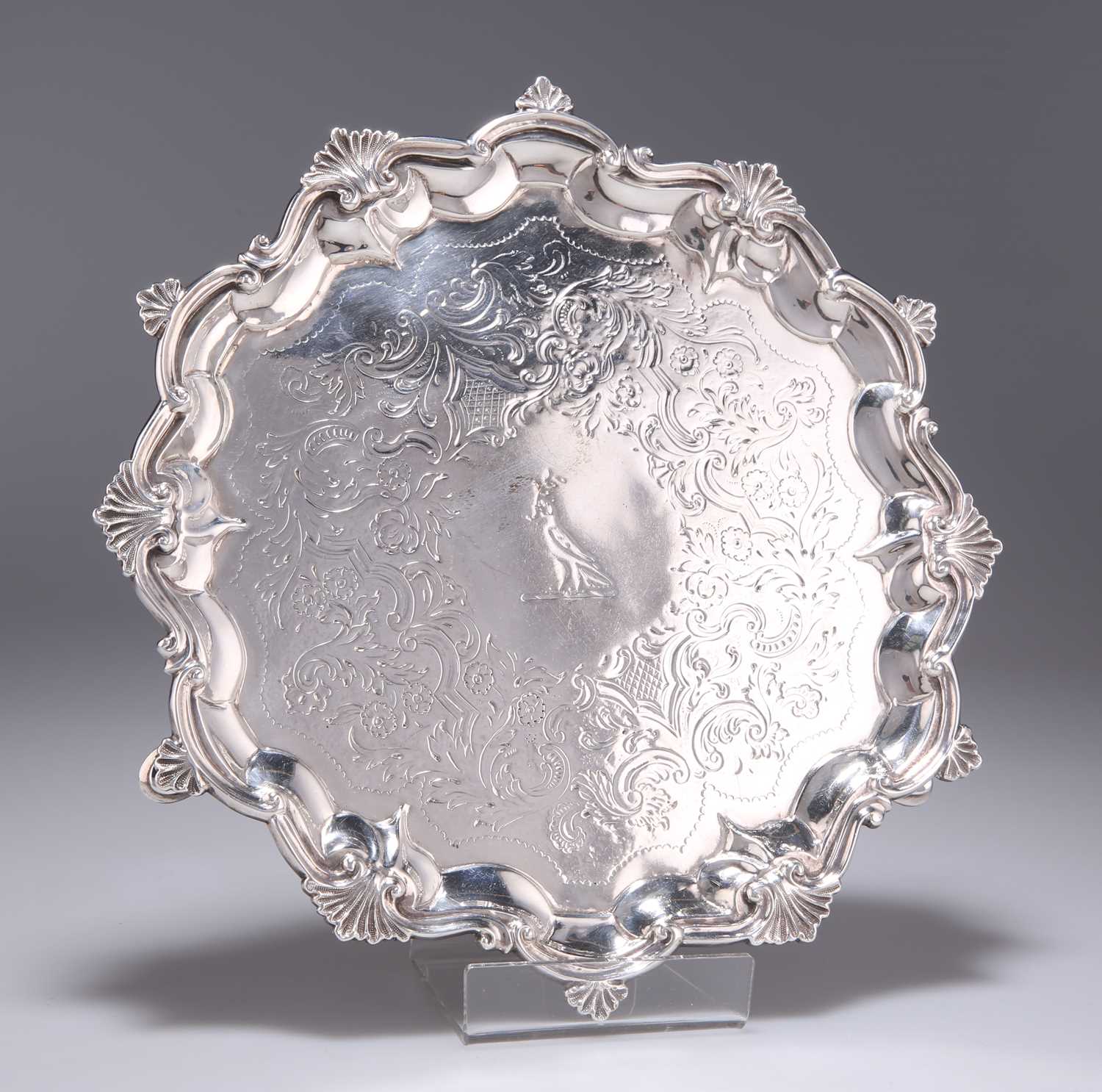 A GEORGE III SILVER SALVER