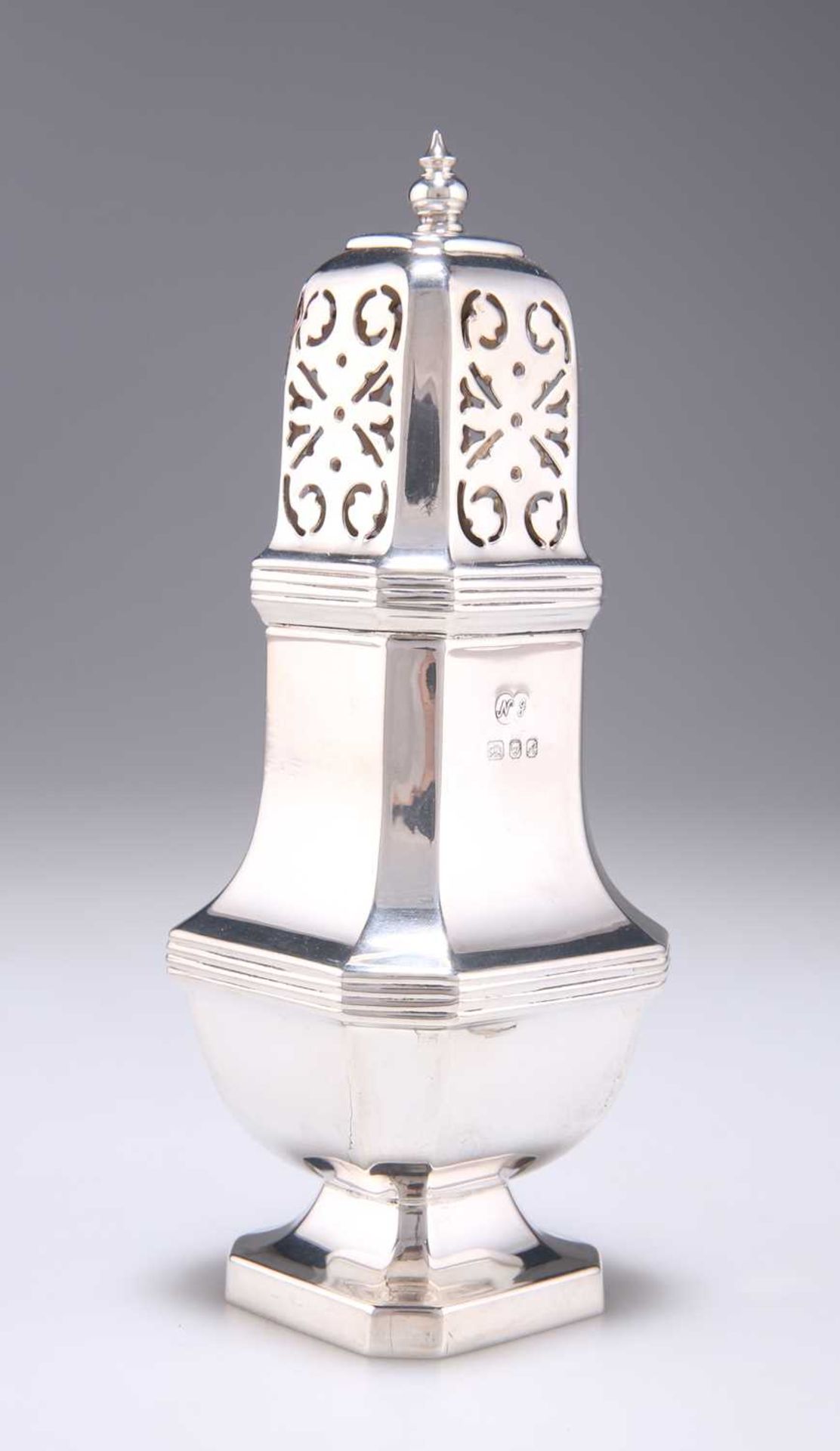 AN ELIZABETH II SILVER SUGAR CASTER